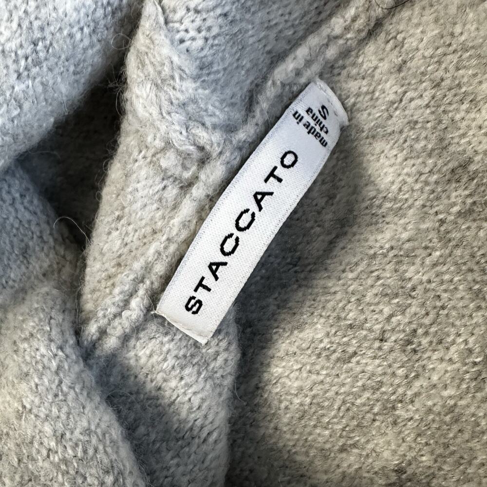 staccato Women’s light Grey Hoodie drawstring ribbed small soft sleep gym - Picture 2 of 5